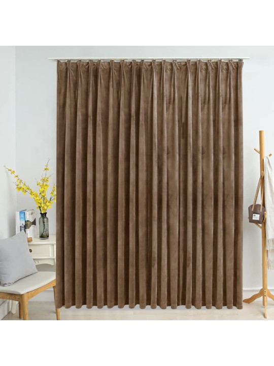 Pimennysverho koukuilla sametti beige 290x245 cm