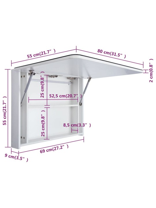 LED kylpyhuoneen peilikaappi 80x9,5x55 cm