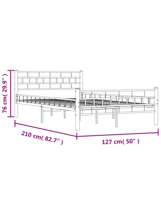 Sängynrunko musta teräs 120x200 cm