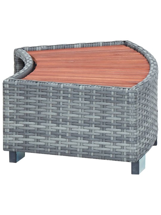 Porealtaan porras harmaa polyrottinki 92x45x25 cm