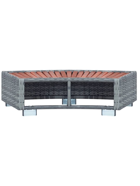 Porealtaan porras harmaa polyrottinki 92x45x25 cm