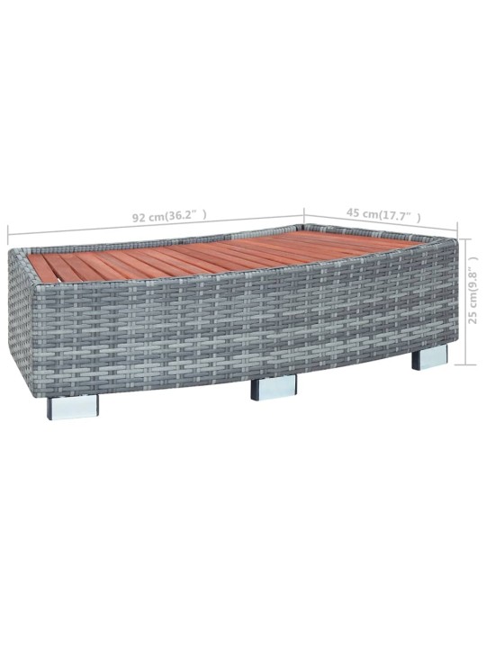 Porealtaan porras harmaa polyrottinki 92x45x25 cm