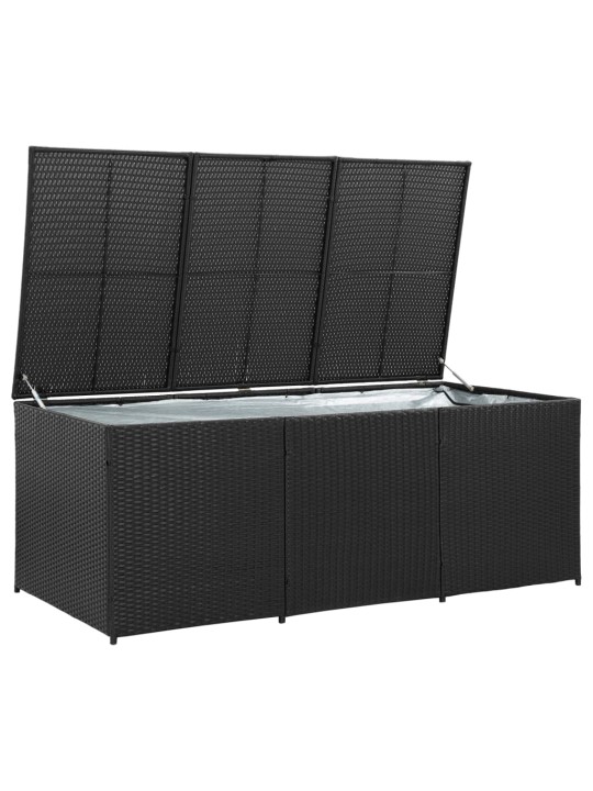 Puutarhan säilytyslaatikko polyrottinki 180x90x70 cm musta