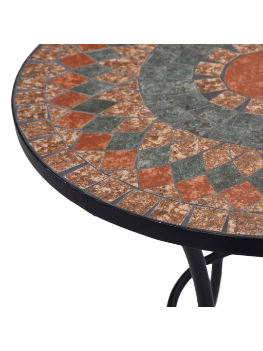 Mosaiikkibistropöytä oranssi/harmaa 60 cm keramiikka