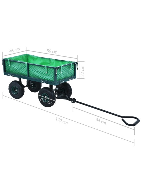Puutarhan vetokärry vihreä 250 kg