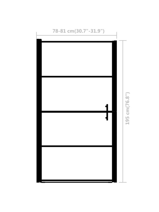 Suihkuovi karkaistu lasi 81x195 cm musta