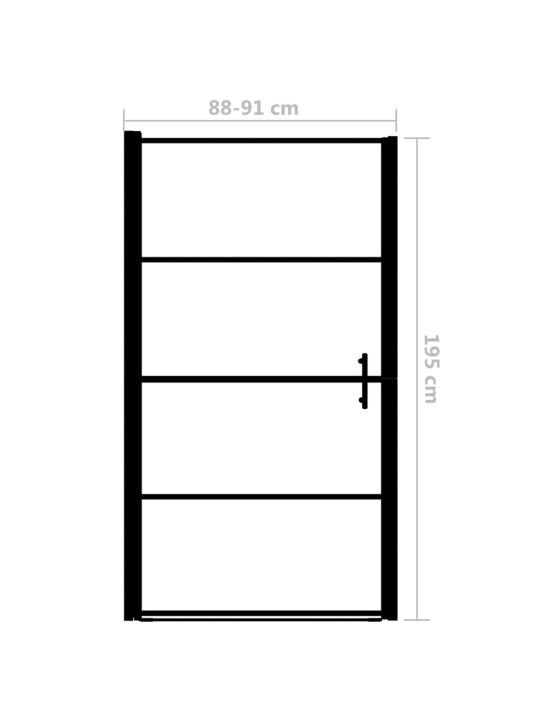 Suihkuovi karkaistu lasi 91x195 cm musta