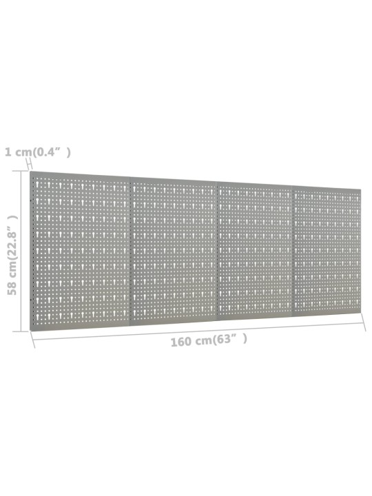 Seinään kiinnitettävät työkalutaulut 4 kpl 40x58 cm teräs