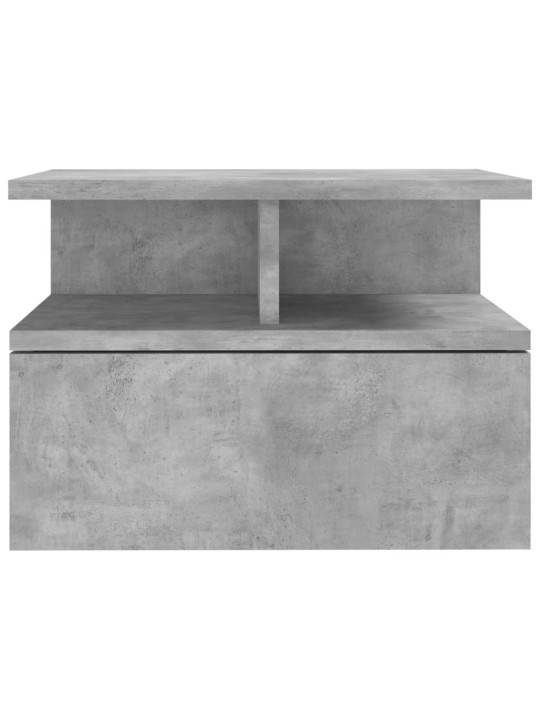 Kelluvat yöpöydät 2 kpl betoninharmaa 40x31x27 cm lastulevy