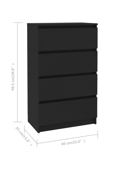 Senkki musta 60x35x98,5 cm tekninen puu