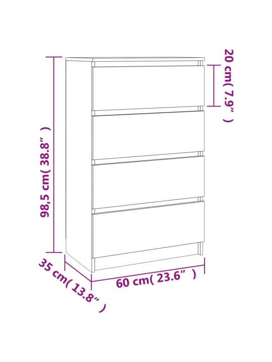 Senkki betoninharmaa 60x35x98,5 cm tekninen puu