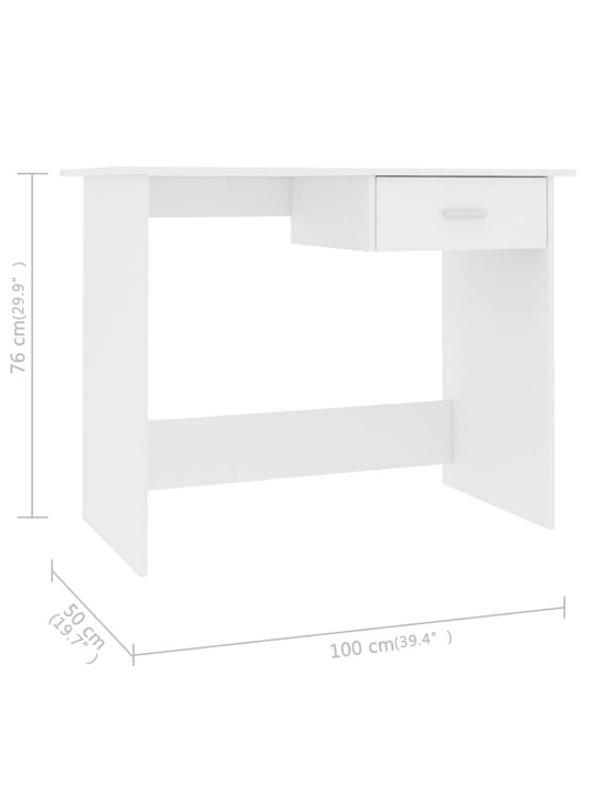 Työpöytä valkoinen 100x50x76 cm tekninen puu