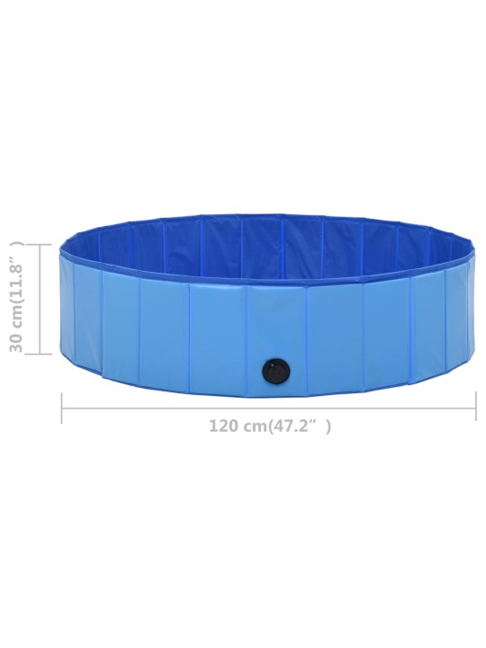 Kokoontaitettava koiran uima-allas sininen 120x30 cm PVC