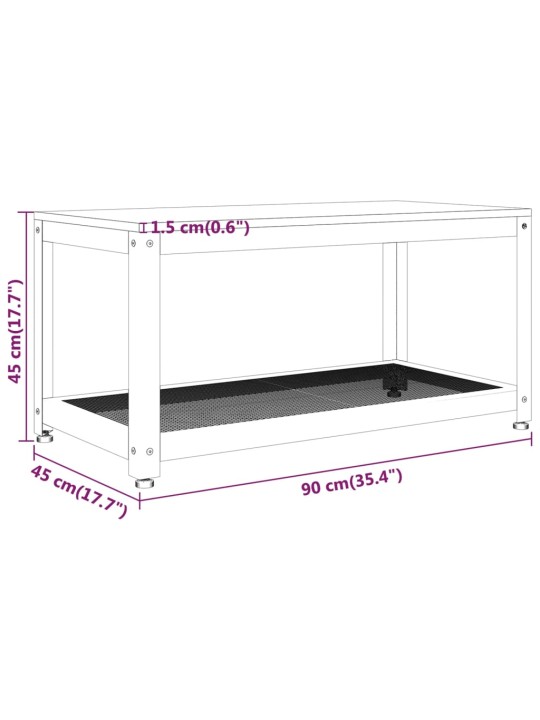 Sohvapöytä tummanruskea ja musta 90x45x45 cm MDF ja rauta