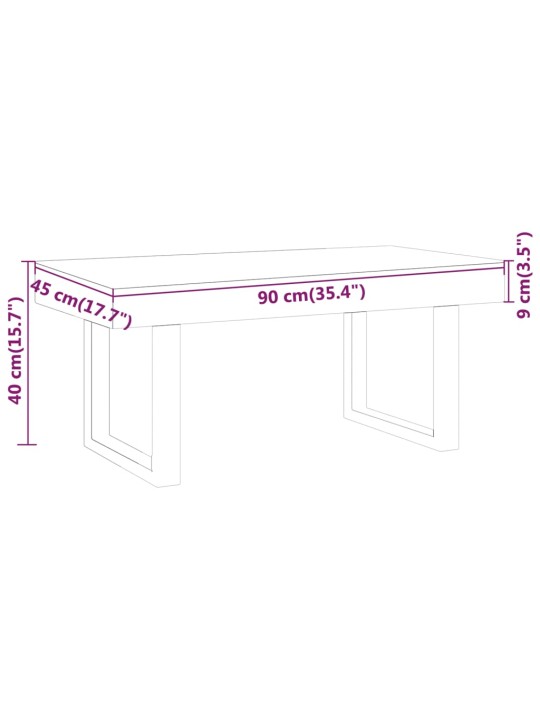 Sohvapöytä tummanruskea ja musta 90x45x40 cm MDF ja rauta