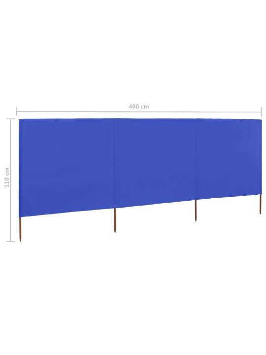 Tuulensuojakangas 3 paneelilla 400x80 cm taivaansininen