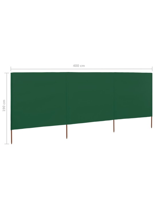 Tuulensuojakangas 3 paneelilla 400x160 cm vihreä