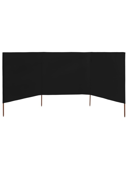 Tuulensuojakangas 3 paneelilla 400x160 cm musta