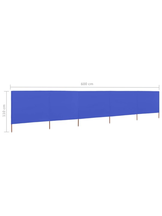 Tuulensuojakangas 5 paneelilla 600x80 cm taivaansininen