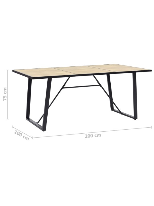 Ruokapöytä tammi 200x100x75 cm mdf