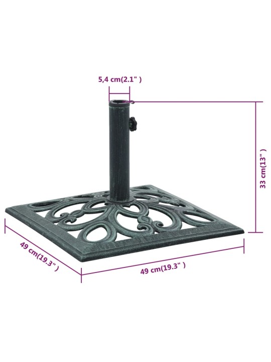 Päivänvarjon alusta vihreä 12 kg 49 cm valurauta