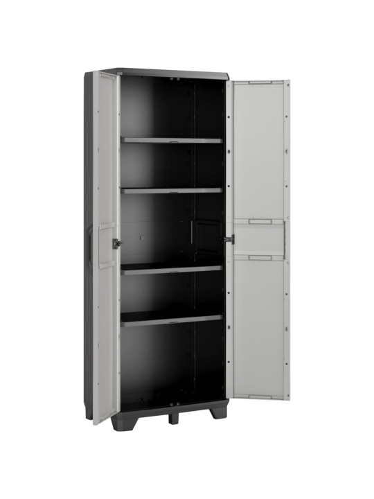 Keter varastokaappi hyllyillä gear musta ja harmaa 182 cm