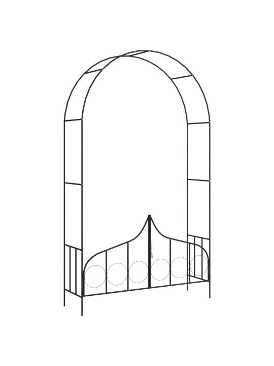 Puutarhakaari portilla musta 138x40x238 cm rauta