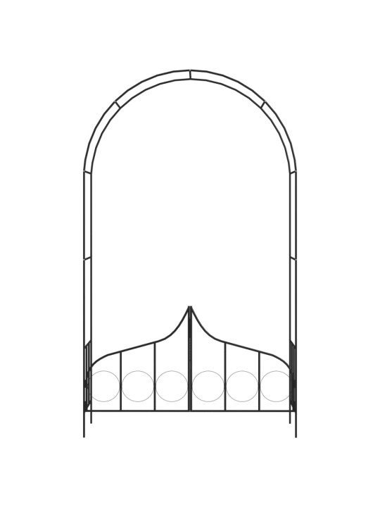 Puutarhakaari portilla musta 138x40x238 cm rauta