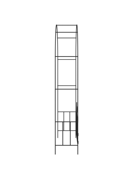 Puutarhakaari portilla musta 138x40x238 cm rauta