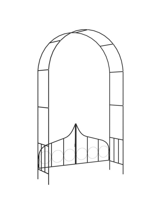 Puutarhakaari portilla musta 138x40x238 cm rauta