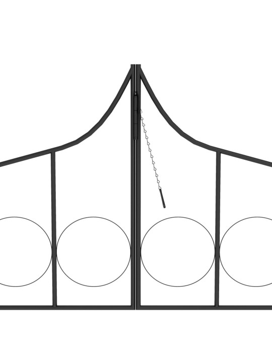 Puutarhakaari portilla musta 138x40x238 cm rauta