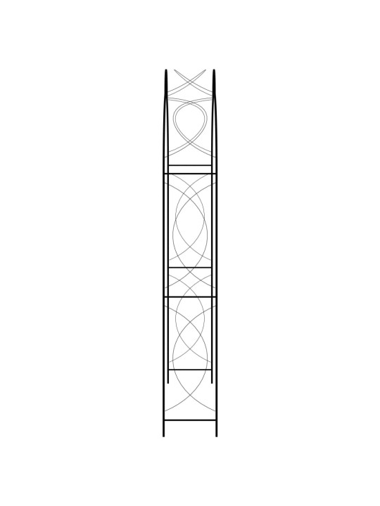 Puutarhakaari musta 150x34x240 cm rauta