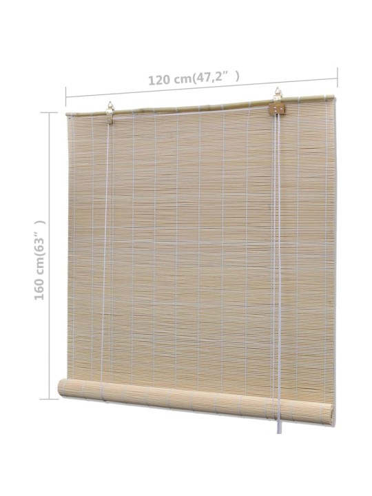 Luonnolliset bambu rullaverhot 2 kpl 120x160 cm