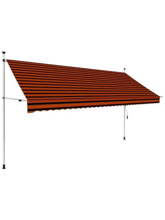Sisäänkelattava markiisi 350 cm oranssi ja ruskea