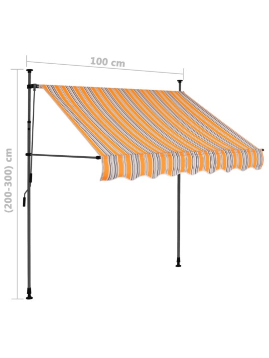 Sisäänkelattava markiisi LED-valoilla 100 cm keltainen/sininen