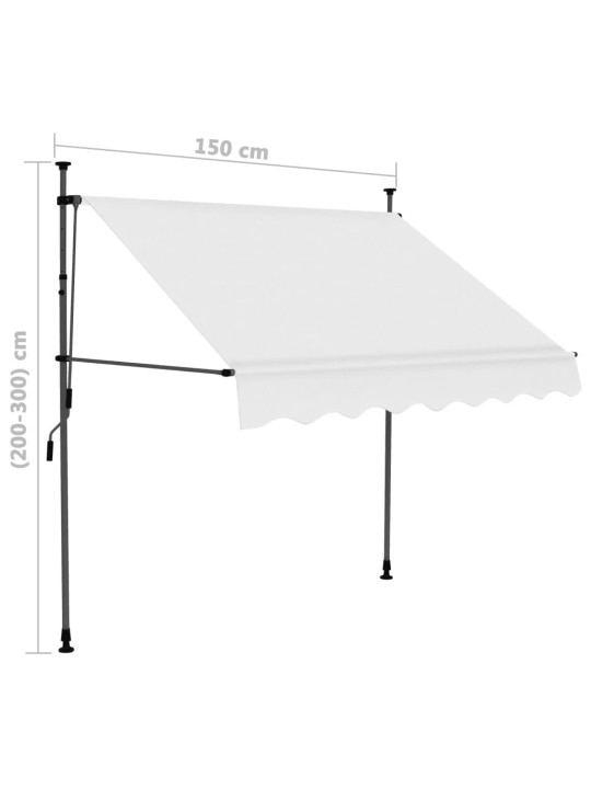 Sisäänkelattava markiisi LED-valoilla 150 cm kerma