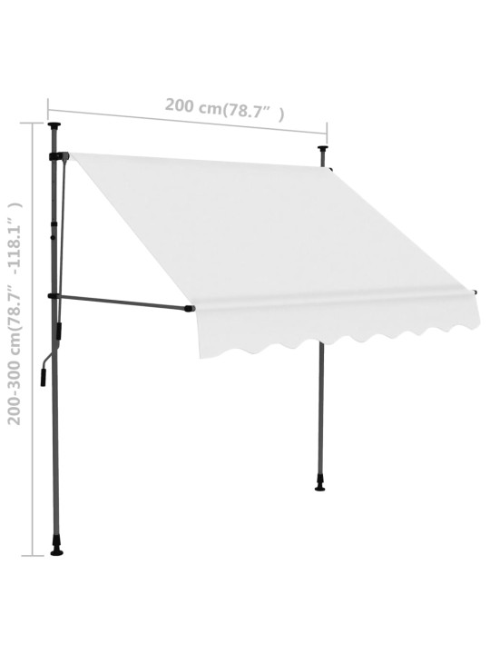 Sisäänkelattava markiisi LED-valoilla 200 cm kerma