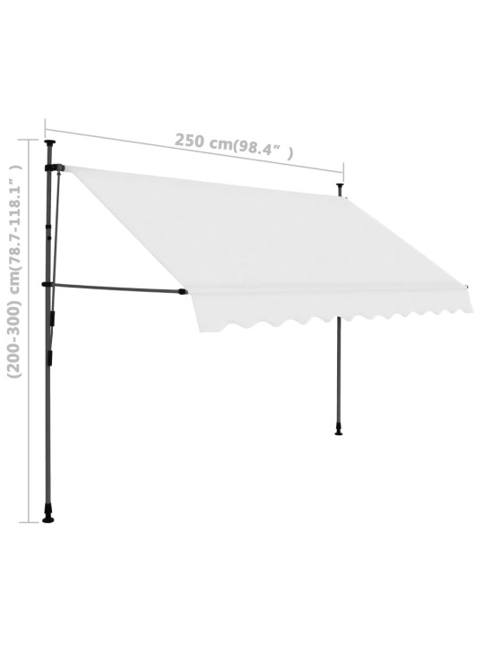 Sisäänkelattava markiisi LED-valoilla 250 cm kerma