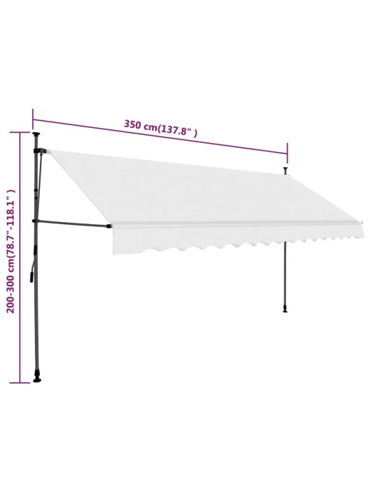 Sisäänkelattava markiisi LED-valoilla 350 cm kerma