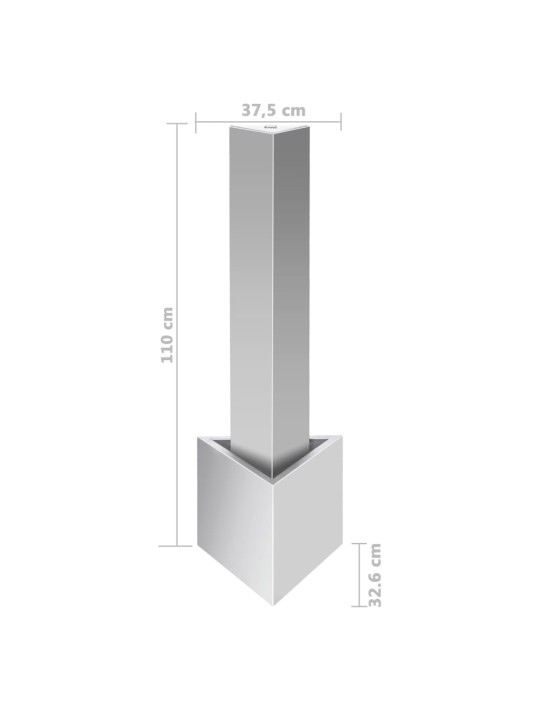 Puutarhan suihkulähde hopea 37,7x32,6x110 cm ruostumaton teräs