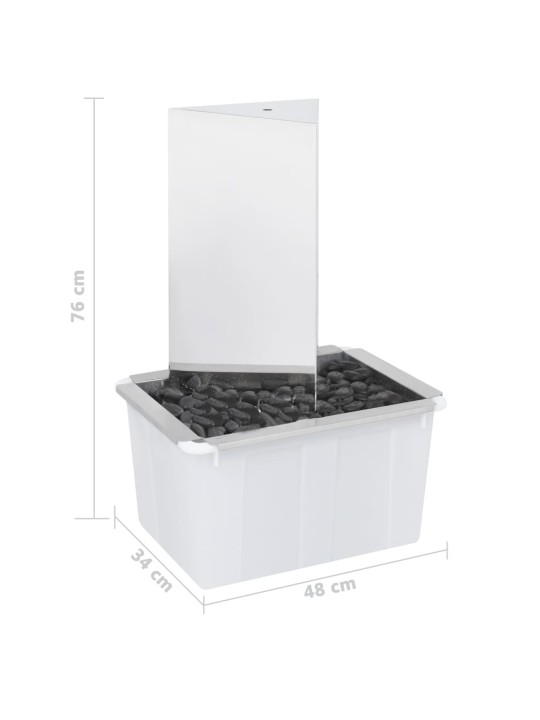 Puutarhan suihkulähde led:llä ruostumaton teräs 76 cm kolmio