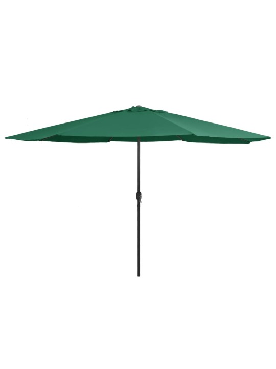 Aurinkovarjo metallitolpalla 390 cm vihreä