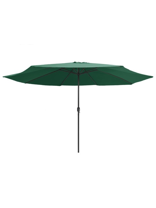 Aurinkovarjo metallitolpalla 390 cm vihreä