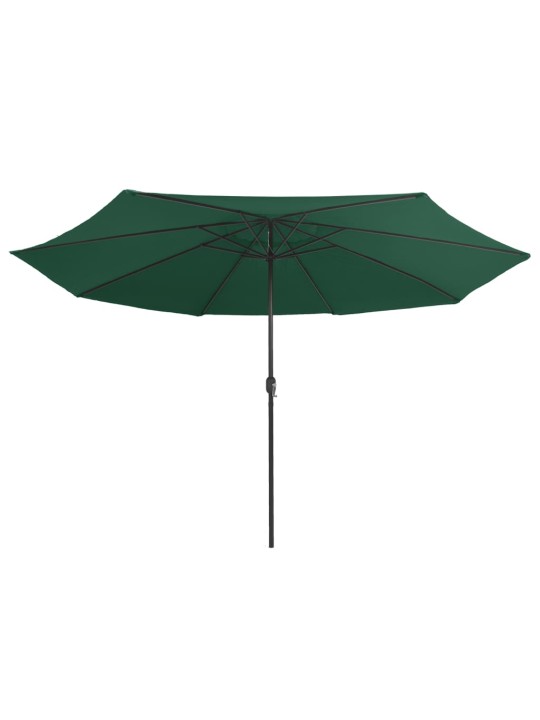 Aurinkovarjo metallitolpalla 390 cm vihreä