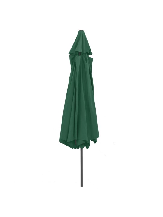 Aurinkovarjo metallitolpalla 390 cm vihreä