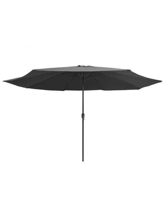 Aurinkovarjo metallitolpalla 390 cm antrasiitti