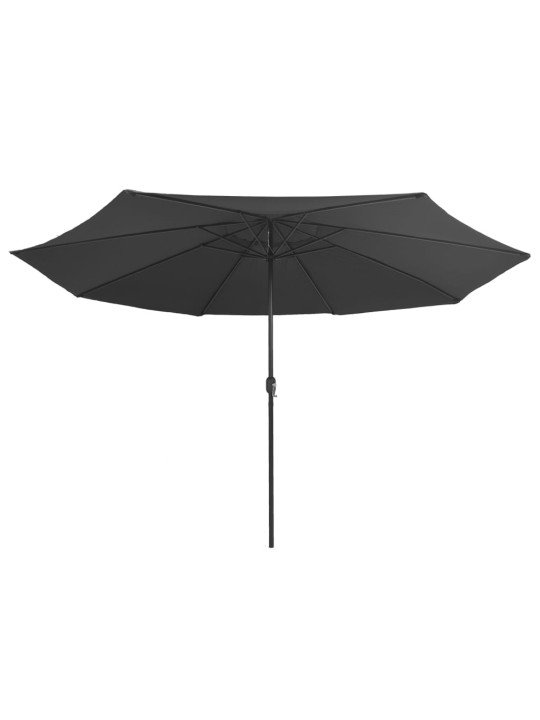 Aurinkovarjo metallitolpalla 390 cm antrasiitti