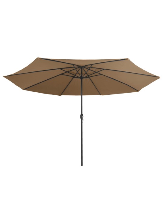 Aurinkovarjo metallitolpalla 390 cm taupe