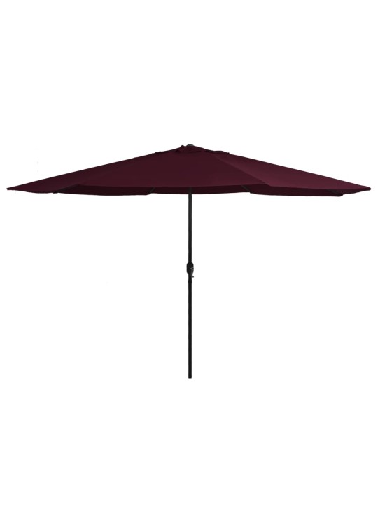 Aurinkovarjo metallitolpalla 390 cm viininpunainen