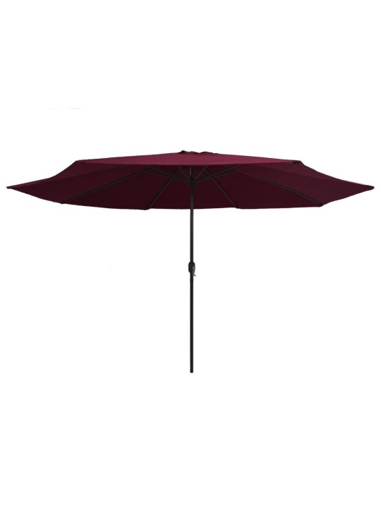 Aurinkovarjo metallitolpalla 390 cm viininpunainen